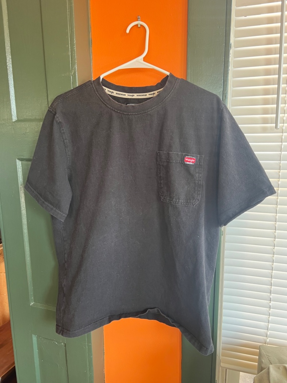Well loved Wrangler Black Short Sleeve Pocket Tee